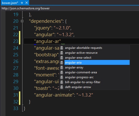 Bower Intellisense